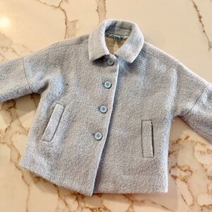 Monnalisa Light blue girl wool coat size 3